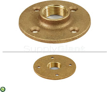 Load image into Gallery viewer, Supply Giant CSGG0012 1/2 in. Female NPT Threaded Brass Floor Flange with Holes 125 Lead Free, Durable, Construction, Higher Corrosion Resistance, Economical &amp; Easy to Install, 24
