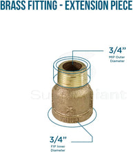 Load image into Gallery viewer, Supply Giant CSFQ0034 3/4&#39;&#39;-Inch Male National Pipe Taper Brass Extension 125 LB Applications Piece, Lead Free, Brass Construction, Higher Corrosion Resistance, Economical and Easy to Install
