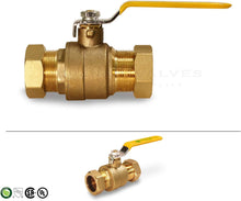 Load image into Gallery viewer, Midline Valve 822M234 Full Port Ball Valve Compression Connections Forged Brass
