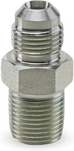 Load image into Gallery viewer, Flextron FTGF-38M38 Gas Connector Adapter Fitting with 3/8&quot; Outer Diameter Flare Thread x 3/8&quot; MIP (TAPPED 1/4&quot;), Uncoated, for Log &amp; Space Gas Connectors, Stainless Steel
