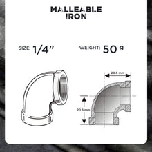 Load image into Gallery viewer, Everflow Supplies 90 Degree Malleable Iron Elbow Fitting for High Pressures with Female Thread Connects
