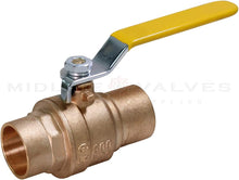 Load image into Gallery viewer, MIDLINE VALVE 822C234 Lead Free Full Port Forged Brass Ball Valve with Solder Cups, 1/2&#39;&#39;
