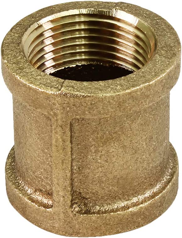 Supply Giant CSDQ0114 1-1/4'''' Two Female NPT Threaded Lead Free Coupling, Connecting Pipes and Fittings, Brass Construction, Higher Corrosion Resistance, Economical & Easy to Install, 18