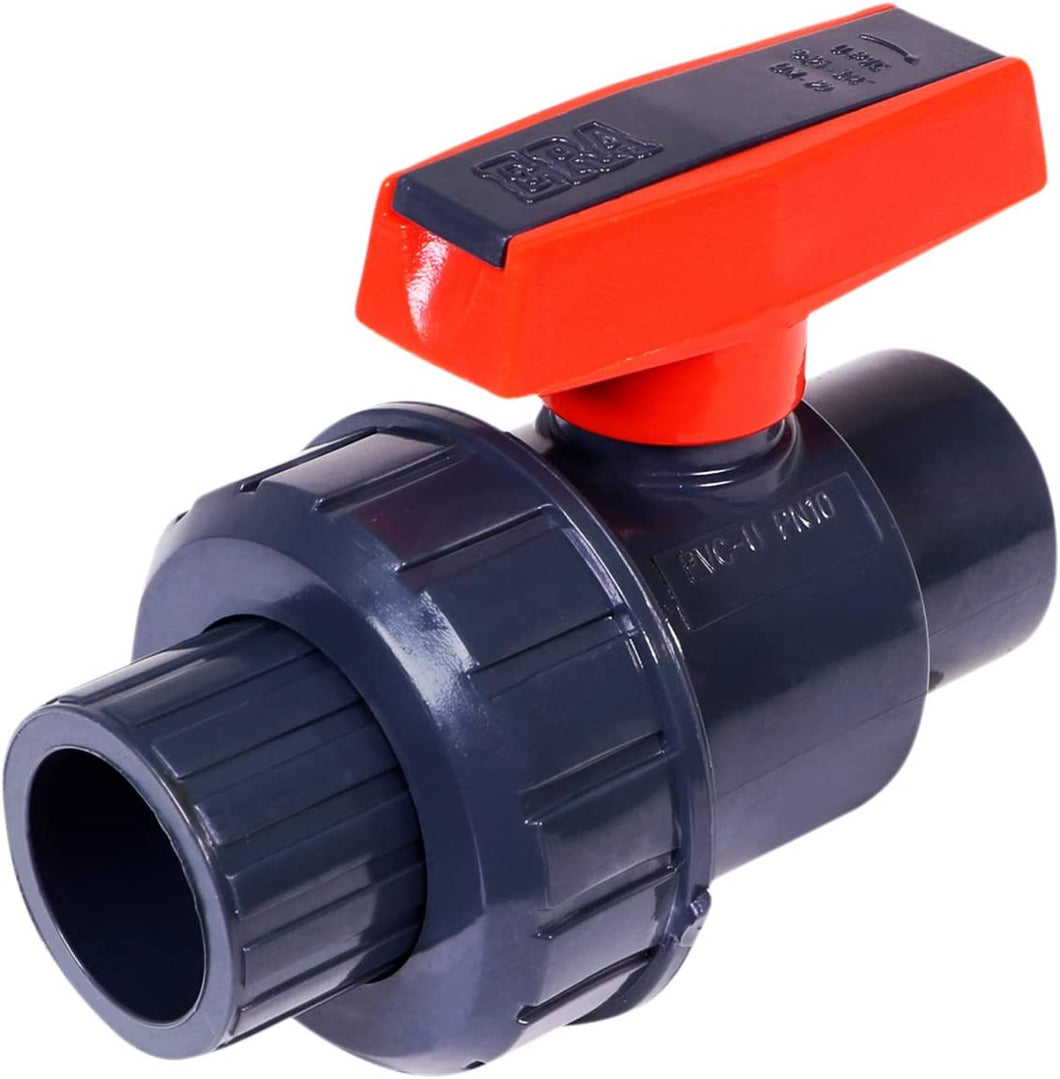 Midline Valve Heavy Duty PVC Single Union Ball Valve Pink Handle
