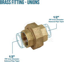 Load image into Gallery viewer, Supply Giant CSVO0012 1/2&#39;&#39; Lead Free Union for 125 Lb Applications, with Female Threaded Connects Two Pipes, Brass Construction, Higher Corrosion Resistance Economical &amp; Easy to Install, 15
