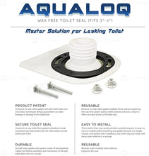 Load image into Gallery viewer, SUPPLY GIANT BNT Aqualoq Master55029 Masterseal Gasket Universal Toilet Seal for Secure Watertight Protection, 3 in. x 4 in, Thermoplastic Rubber, White
