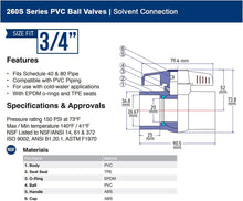 Load image into Gallery viewer, Midline Valve PVC Ball Valve Red T-Handle Water Shut-Off
