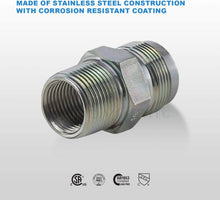 Load image into Gallery viewer, Flextron FTGF-01M34 1&quot; Outer Diameter Flare Thread to 3/4&quot; Mip Gas Connector Adapter Fitting
