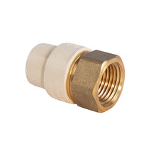 Load image into Gallery viewer, Supply Giant CSDQG034 Female x PVC Adapter Transition Pipe Fitting Durable Over Molded One-Piece Design 1/2 in. Lead Free Brass
