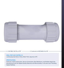Load image into Gallery viewer, Midline Valve PVC Compression Coupling Pipe Fitting
