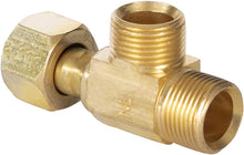 Load image into Gallery viewer, Midline Valve 73338-OM-5 Add On Tee Fitting, Split Supply Line Outlet 3/8 in. FIP COMP x MIP x Male Brass (5 Pack), 3/8&quot; Fem x 3/8&quot; Male x 3/8&quot; Male
