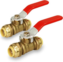 Load image into Gallery viewer, Pushlock UPBV12-2 Full Port fit Ball Valve Water Shut Off Push to Connect PEX,Copper

