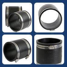 Load image into Gallery viewer, Supply Giant 6I49 Flexible PVC Coupling With Stainless Steel Clamps, 4&quot;, Black
