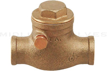 Load image into Gallery viewer, Midline Valve 432D234 Swing Check Valve, Backflow Prevention, Lead Free 1/2 in. Sweat Connections, Cast Brass
