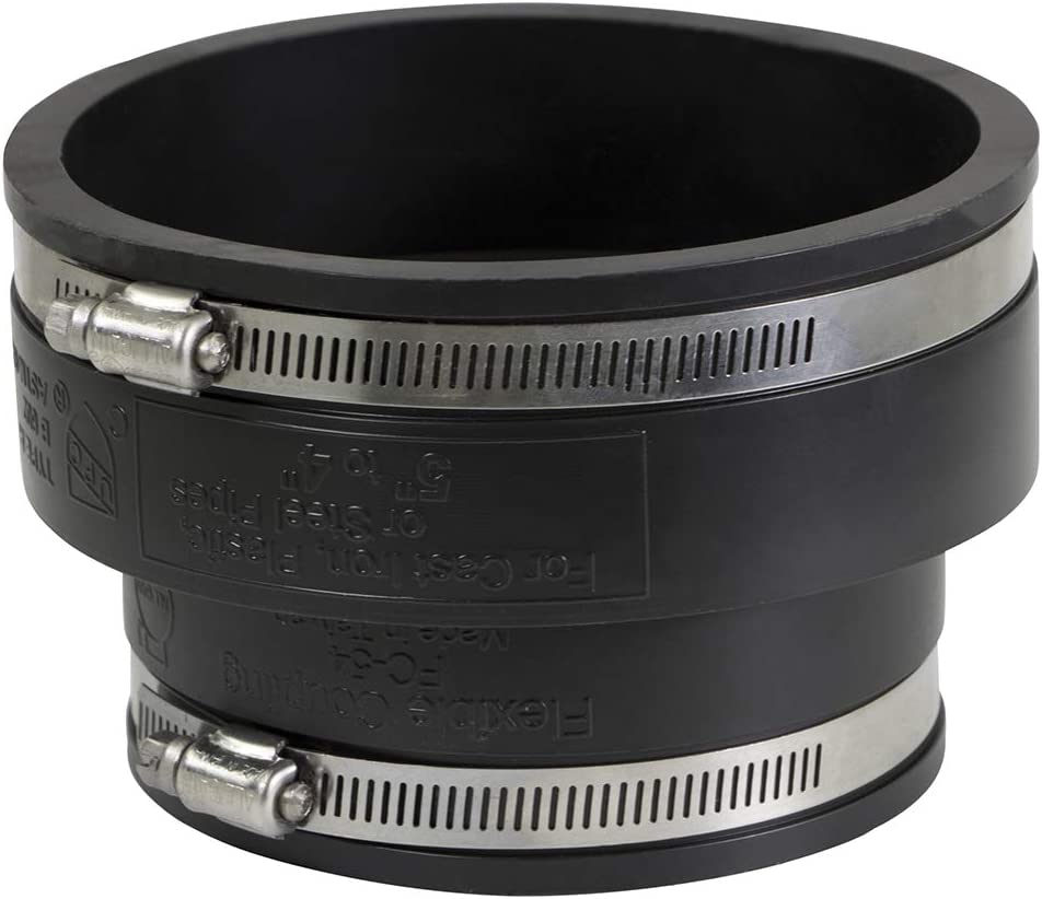 Supply Giant 6I59 Flexible Pvc Reducing Coupling with Stainless Steel Clamps, 5