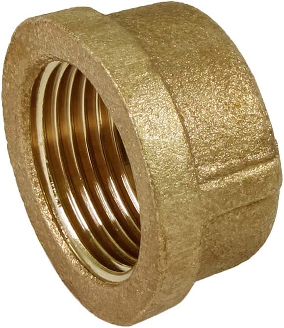 Supply Giant CSDB0012 1/2'' Lead Free Pipe Cap for 125 LB Applications with Female Threads, Brass Construction, Higher Corrosion Resistance, Economical & Easy to Install, 16