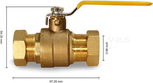 Load image into Gallery viewer, Midline Valve 822M234 Full Port Ball Valve Compression Connections Forged Brass
