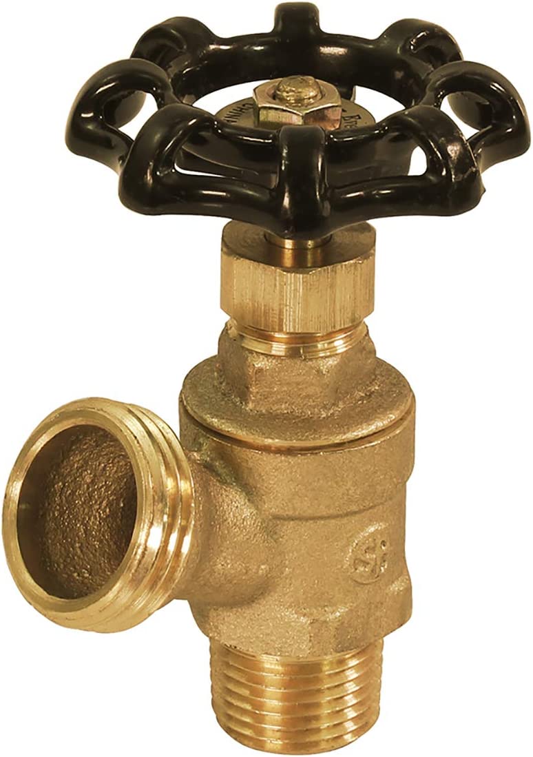 MIDLINE VALVE 6834 Boiler Drain Valve with Stuffing Box 1/2 in. MIP Inlet x 3/4 in. MHT Outlet
