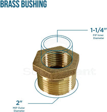 Load image into Gallery viewer, Supply Giant CSCV2003 2 X 1-1/4-Inch Brass Hex Bushing, Lead Free
