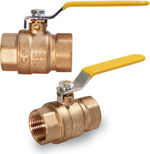 Load image into Gallery viewer, MIDLINE VALVE 822T334 Lead Free Full Port Forged Brass Ball Valve with Female Threaded IPS Connections, 1-1/2&#39;&#39;
