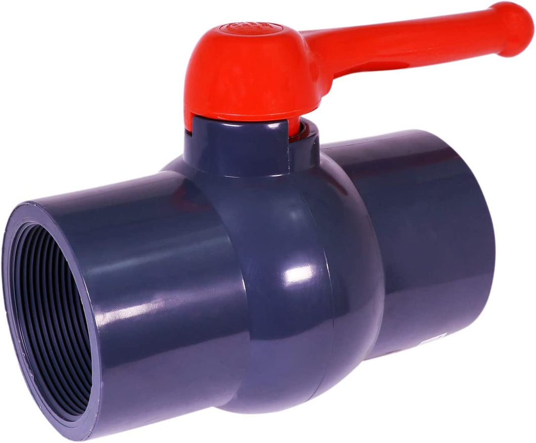 Midline Valve PVC Ball Valve with Pink T-Handle for Potable Water Use