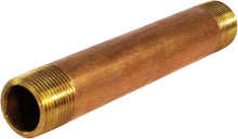 Load image into Gallery viewer, Everflow Supplies NPBR3460 6&quot; Long Brass Nipple Pipe Fitting with 3/4&quot; Nominal Diameter and NPT Ends
