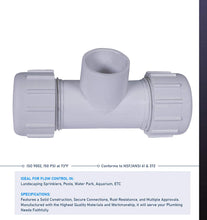 Load image into Gallery viewer, Midline Valve PVC Compression Tee Pipe Fitting with Solvent Branch
