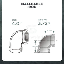 Load image into Gallery viewer, Everflow Supplies 90 Degree Galvanized Malleable Iron Elbow for High Pressures
