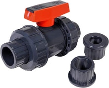 Load image into Gallery viewer, Midline Valve Heavy Duty PVC True Union Ball Valve Pink Handle
