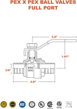 Load image into Gallery viewer, Full Port PEX Ball Valve
