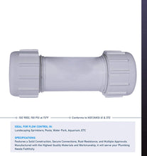 Load image into Gallery viewer, Midline Valve PVC Compression Coupling Pipe Fitting
