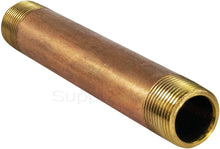 Load image into Gallery viewer, Everflow Supplies NPBR3460 6&quot; Long Brass Nipple Pipe Fitting with 3/4&quot; Nominal Diameter and NPT Ends
