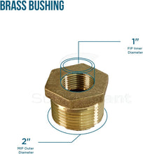 Load image into Gallery viewer, Supply Giant CSCV2002 2 Inch Male X 1 Inch Female NPT Lead Free Bushing, Fitting with Hexagonal Head Brass Construction Higher Corrosion Resistance Economical &amp; Easy to Install
