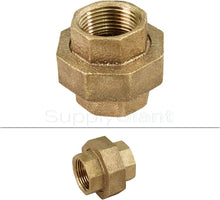 Load image into Gallery viewer, Supply Giant CSVO0100 1 Inch Lead Free Union for 125 Lb Applications, with Female Threaded Connects Two Pipes, Brass Construction, Higher Corrosion Resistance Economical &amp; Easy to Install, 15
