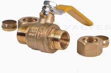 Load image into Gallery viewer, Midline Valve 822M234 Full Port Ball Valve Compression Connections Forged Brass
