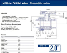 Load image into Gallery viewer, Midline Valve Heavy Duty PVC Single Union Ball Valve Pink Handle
