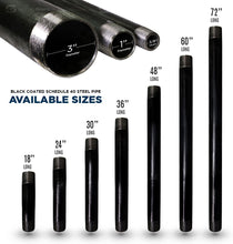 Load image into Gallery viewer, Supply Giant QDCM1072 72&quot; Long Pre-Cut Black Steel Pipe with 1&quot; Nominal Size Diameter
