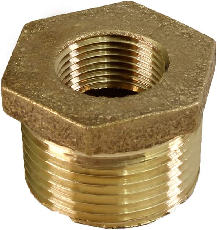 Supply Giant CSCV1000 1 in. Male X 1/4 in. Female NPT Lead Free Bushing, Fitting with Hexagonal Head, Brass Construction, Higher Corrosion Resistance Economical & Easy to Install, 19