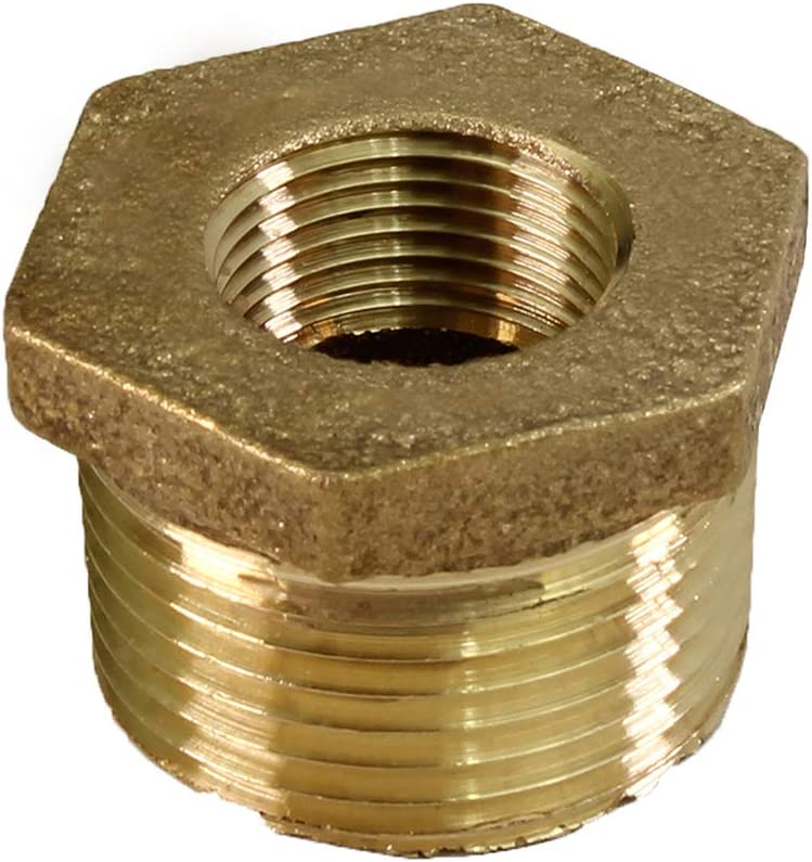 Supply Giant CSCV1141 1-1/4'' Male x 3/4'' Female NPT Lead Free Bushing Fitting with Hexagonal Head, Brass Construction Higher Corrosion Resistance Economical & Easy to Install, 19