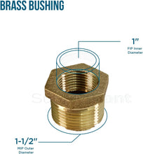 Load image into Gallery viewer, Supply Giant CSCV1124 1-1/2&#39;&#39; Male x 1 Inch Female NPT Lead Free Bushing, Fitting with Hexagonal Head Brass Construction Higher Corrosion Resistance Economical &amp; Easy to Install, 19
