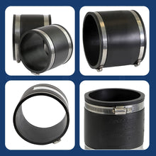 Load image into Gallery viewer, Supply Giant 6I4I Flexible Pac Coupling With Stainless Steel Clamps, Black, 6&quot;
