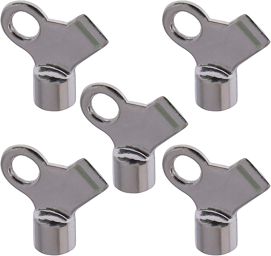 Midline Valve 6I623-5 Key for Coin Air Valve Radiator Steam Vent; 1/8 in. Chrome Plated Steel (5 Pack)