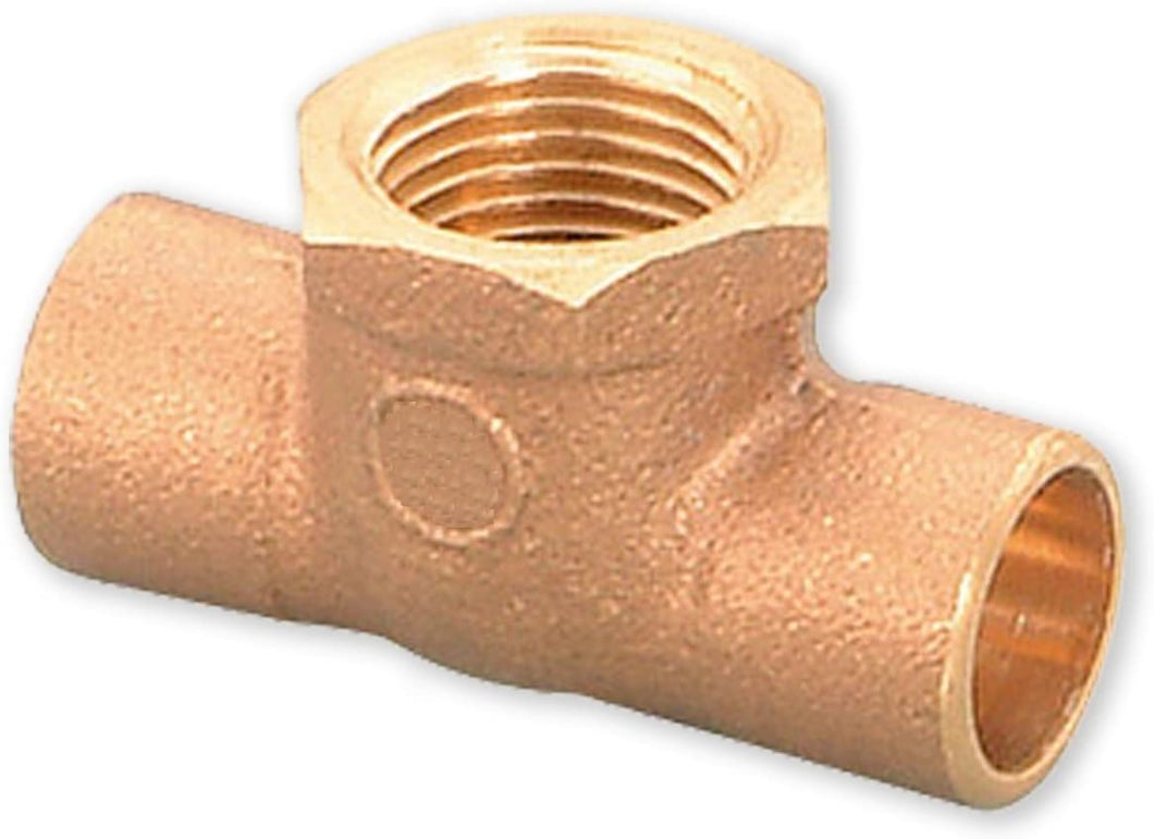 Supply Giant DDGU0012 C X C X F Lead Free Cast Brass Tee Fitting with Solder Cups and Female Threaded Branch, 1/2