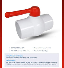 Load image into Gallery viewer, Midline Valve PVC Ball Valve Red T-Handle Water Shut-Off

