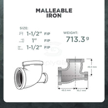 Load image into Gallery viewer, Everflow Supplies Galvanized Malleable Three Size Reducing Tee with Female Threaded Fittings
