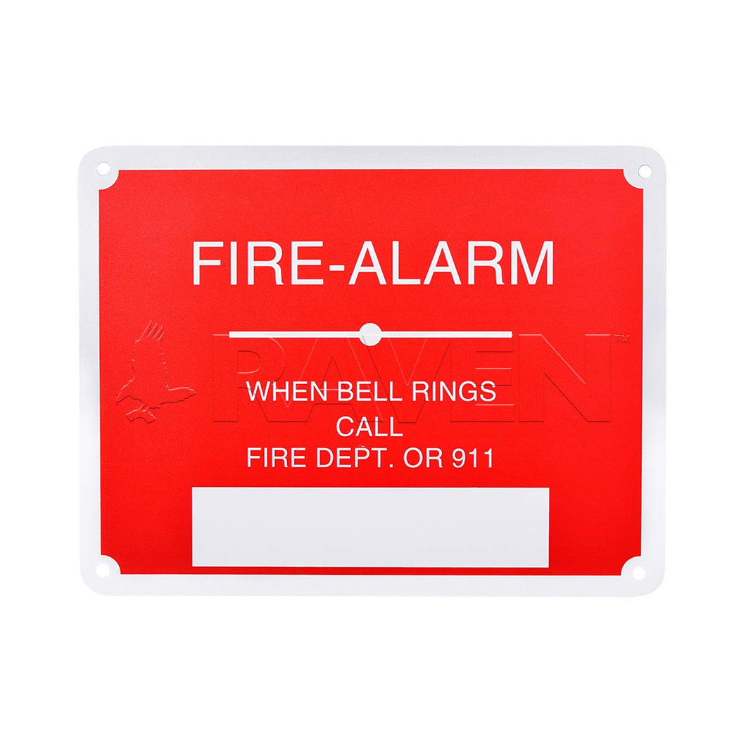 Supply Giant TJHO#8 Fire Safety Sign Fire Alarm- When Bell Rings Call Fire Dept. or 911, Heavy Duty Aluminum, 7 in. X 7 in.