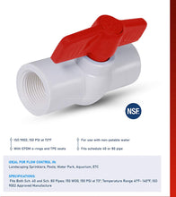 Load image into Gallery viewer, Midline Valve PVC Ball Valve Red T-Handle Water Shut-Off
