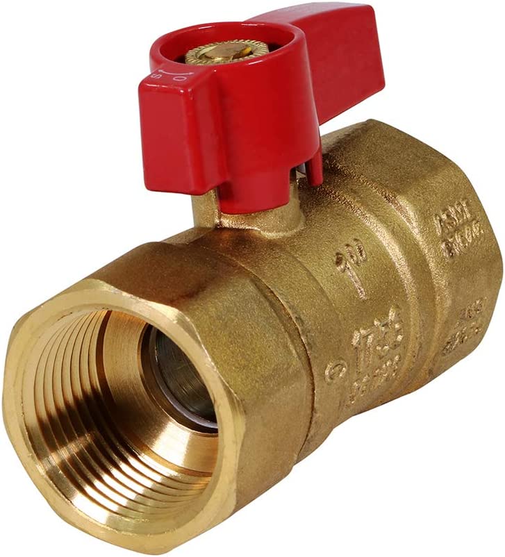 SUPPLY GIANT GUHW-03G03G Gas Ball Valve with 1 Inch FIP x 1 Inch FIP Fittings for Gas Connectors with Quarter-Turn Lever Handle, Brass Construction, Excellent Corrosion Resistance, CSA Approved