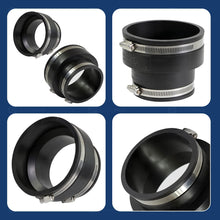 Load image into Gallery viewer, Supply Giant 6I59 Flexible Pvc Reducing Coupling with Stainless Steel Clamps, 5&quot; x 4&quot;, Black

