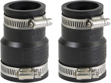 Load image into Gallery viewer, Supply Giant 6I4Jx2 Flexible PVC Reducing Coupling with Stainless Steel Clamps 1-1/2 x 1-1/4 inch Black (Pack of 2), 1-1/4
